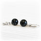 Hand blown glass earrings with black glass marbles containing cremation ashes