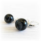 Hand blown black glass memorial earrings with sterling silver leaver back findings