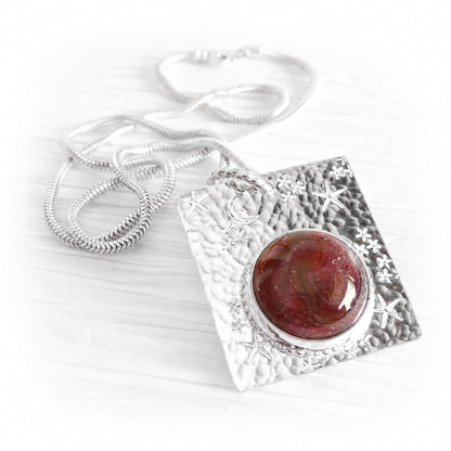 Celestial Glass Cremation Ashes Pendant Necklace