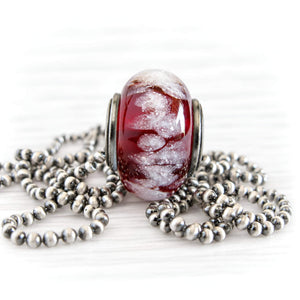 Sterling Silver Cremation Glass Bead Necklace | Divine