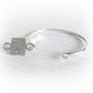 Sterling silver memorial bangle bracelet with custom engraving that says 'Mirror of my soul' on he back