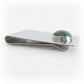 Memorial keepsake money clip handcrafted from sterling silver together with a cremation glass cabochon