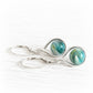 Small cremation marbles set on sterling silver earrings with silver leverback hooks