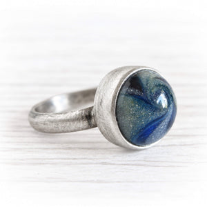 Sterling Silver Cremation Glass Ring | Embrace