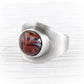Sterling Silver Cremation Glass Ring | Serene