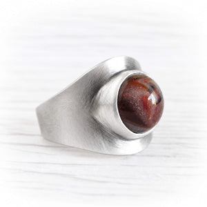 Sterling Silver Cremation Glass Ring | Serene