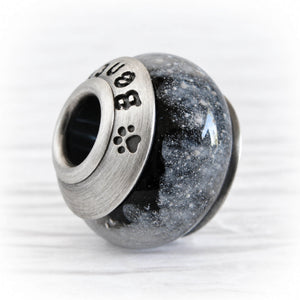 Sterling Silver Engraved Cremation Glass Bead | Reminisce