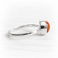 Hand blown glass infused with ashes set in a polished sterling silver ring