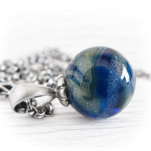Sterling Silver Dainty Cremation Glass Necklace | Pure