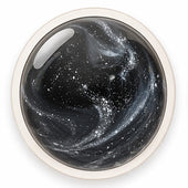 Black Marble Button with Cremation Ashes
