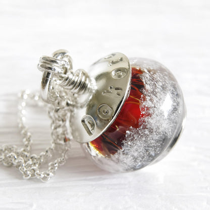 Hand made Cremation ash bead set in a sterling silver pendant 