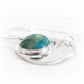 Sterling silver remembrance lariat necklace with a hand blown glass cabochon infused with cremation ashes