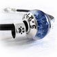 Blue hand handmade sterling silver slider beads with personalized engraving and an antique finish
