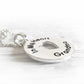 Sterling silver memorial necklace with pendant reading 'In My Heart Grandma' with a heart cutout