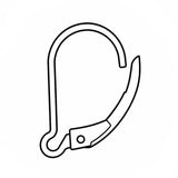 A simple black line drawing of a hook-shaped leaver back earring component on a plain white background.