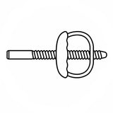 Black and white line art icon of a threaded earring back, commonly used as a product illustration.